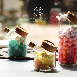 ins wind glass bean jar cork creative storage bottle dried fruit ingredients Japanese storage jar kitchen grain jar