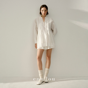 
enndou2026 spring new style 120 count long staple cotton knitted pure cotton doll shirt skirt original dress