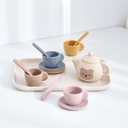 Realistic Tea Set Made of Food-Grade Silicone for Children, Afternoon Tea, Early Education, Pretend Play Tea Set, Educational Toy for Kindergarten