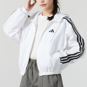 
adidas Adidas women's comfortable and versatile casual sports windproof woven hooded jacket JZ2161