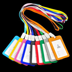 Work Id Card Holder Lanyard Double-Sided Badge Holder Factory Exhibition Transparent Name Tag Student School Badge Work Badge Tag