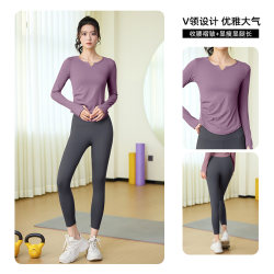 Yoga Clothes for Women 2025 New Style Pilates Training Morning Running Professional Plus Size Sports Tops Fitness Long-Sleeved Suit