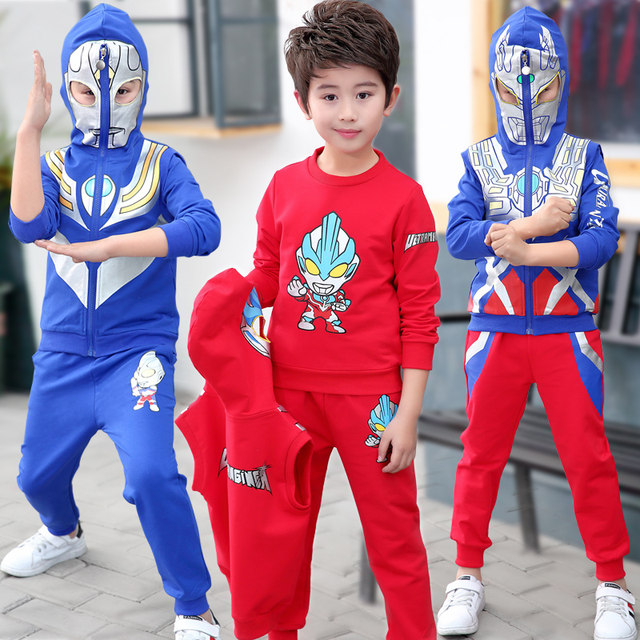 Ultraman Clothes Children's Autumn Clothing Boys' Sweater Suits Spider ...