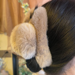 Warm Velvet Winter Grabber Large Real Rex Rabbit Fur Internet Celebrity Oversized Fur Hairpin Elegant Back of the Head Hair Accessory Shark Clip