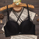 Women's underwear, small breasts gathered without steel rings, spring and summer thin breathable adjustment style sexy beauty back cross bra set