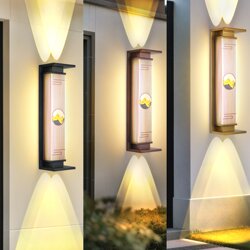 Outdoor Wall Lights, Solar-Powered Villa Side Pillar Lights, Exterior Wall Wash Lights, Outdoor Waterproof Garden Lights, Led Lights