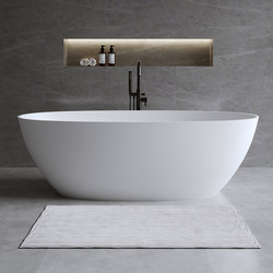 Artificial Stone Bathtub Oval One-Piece Independent Home Small Apartment B&B Hotel Pmma Polymer Double Bathtub