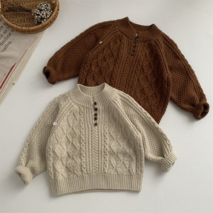 
Naughty girl boy sweater autumn and winter 2026 new style children's girl baby sweater top pullover to keep warm and trendy