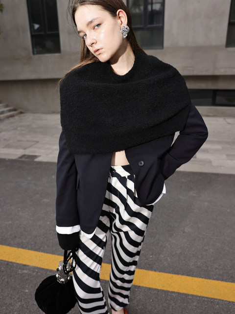 Free door WINGFREE spring and summer fashionable retro elegant gentlemanly design printed slim suit trousers women