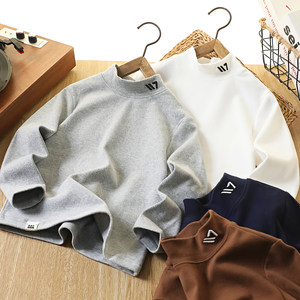 
95 cotton boys half turtleneck bottoming shirt for middle and older children in autumn and winter, pure cotton top with long-sleeved T-shirt inside 1922