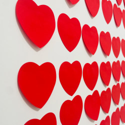 Red Heart Sticky Notes, Colorful Heart-Shaped Sticky Notes, Bright Red Heart-Shaped Sticky Notes, Wish Wall Sticky Notes, Blue and Green Sticky Notes