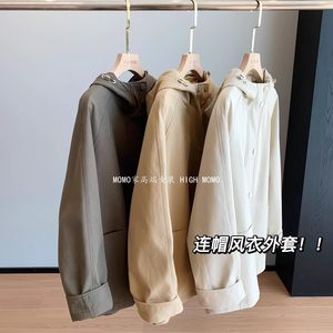 
AMR UU Daily Single Price Brand High-quality Loose Slim Short Hooded Wind Coat Jacket Women's 2025 Autumn and Winter New