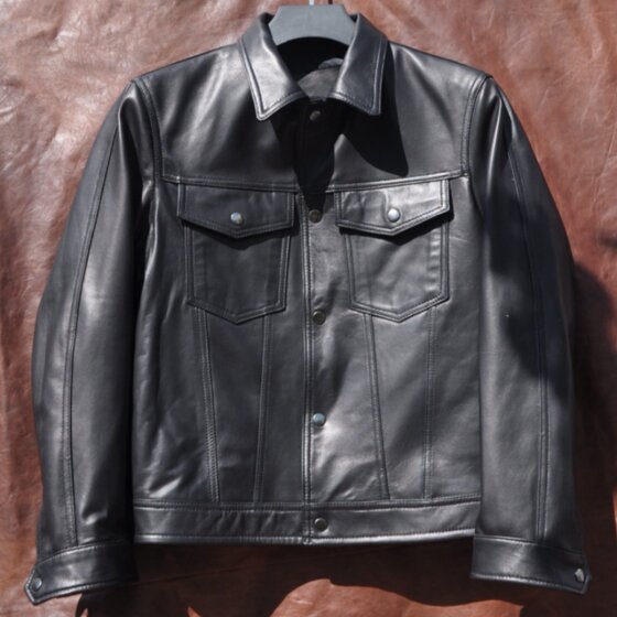 
Only 50 pieces of imported New Zealand sheepskin leather jacket men's classic 507 slim short leather spring and autumn jacket