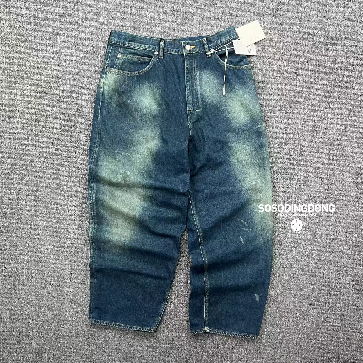 ANCELLM WISM BESPOKE AGING LOOSE TAPERED 5P 牛仔裤23AW-Taobao