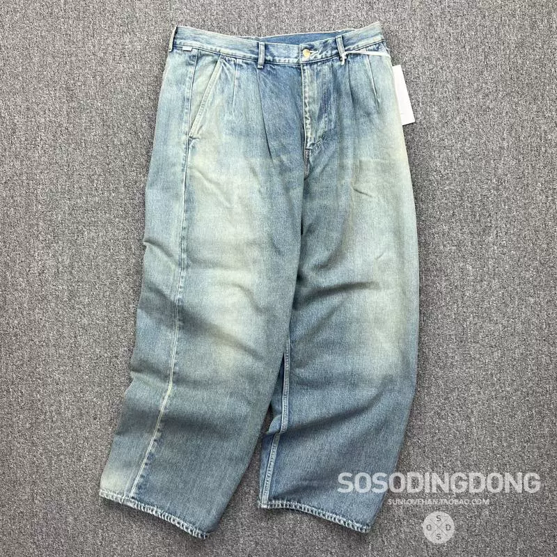 GRAPHPAPER SELVAGE DENIM TWO TUCK日本制休闲牛仔裤23SS-Taobao