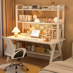 Computer Desk Bedroom Home Desk Bookshelf Integrated Desk Desktop Office Desk Pegboard Student Study Writing Desk