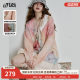 Fairy Pocket Cat Printed V-neck Knit Cardigan Women's 2025 Spring New Style Design Sense Lazy Style Top
