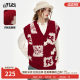 Fairy's pocket new Chinese red knitted vest vest for women 2025 spring new layered design top