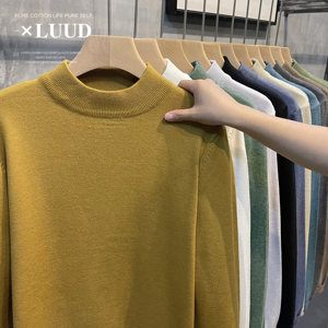 
LUUD Ferret Constant Temperature Co-Heating Winter Sweater Morandi Slim Half-Tree Neck Knitted Base Shirt Men