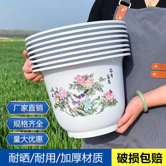 
Thickened plastic breathable flower pot balcony bonsai green plant home flower pot green ivy succulent special potted rose strawberry