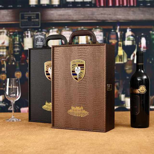 double red wine leather box red wine gift box portable