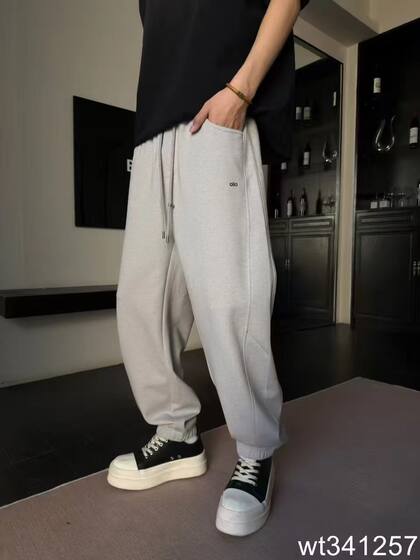 
Wei Teng 341257 spring men's sports casual sweatpants loose elastic simple splicing ankle casual pants lace-up