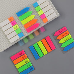 Korean Creative Fluorescent Classification Index Stickers Loose-Leaf Label Stickers Transparent Indicator Stickers Sticky Notes Reusable Sticky Notes Memo Paper