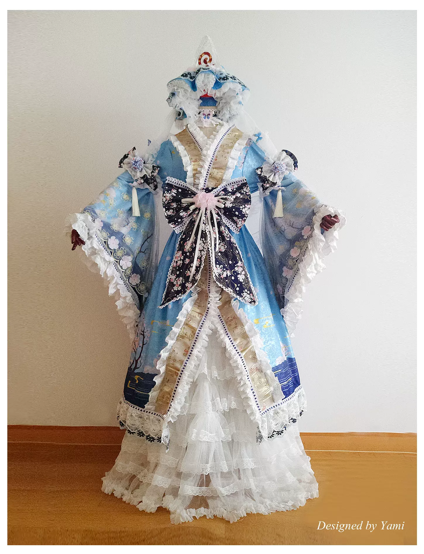 東方Project 西行寺幽々子 コスプレ衣装 女性Mサイズ ウィッグ付 西行