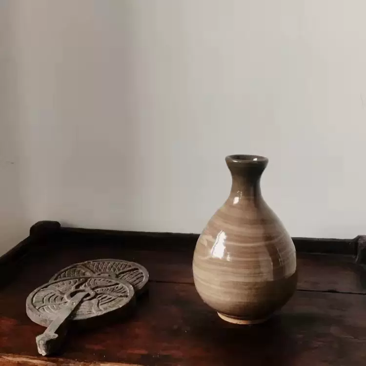 日本回流民艺 刷毛唐津烧粗陶 清酒壶分享壶德利花器花瓶 现货-Taobao