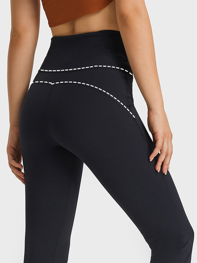 Pantalones de yoga de cintura alta acampanados para mujer