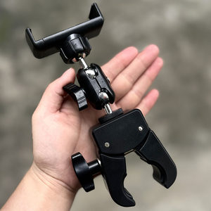 
Excavator live shockproof mobile phone seat 360 pea car rearview mirror mobile phone stand large truck thickened crab claw clip