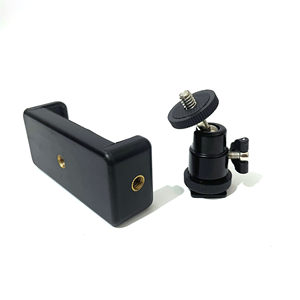 SLR hot boots metal gimbal+mobile phone clip 1/4 screw live broadcast universal rotating accessories camera frame bracket