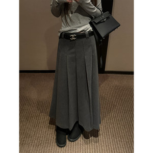 
Here yaya shop 10.31 Paper Man’s Secret Code is exquisite and can be adjusted at will 420g woolen pleated skirt