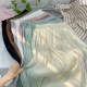 High-end glossy streamer beaded chiffon pleated skirt for women's summer retro style mid-length A-line skirt