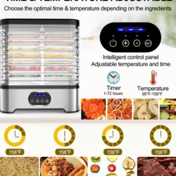 2025 New Model Cross-Border Dehydrator for Home Use, Transparent Baking Tray, Food-Grade Material, Smart Fruit Dryer, Drying Machine