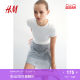 HM women's skirt summer slim rib knitted A-line mini skirt 1259491
