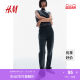 HM women's summer pants fashionable simple commuting elastic band high waist straight trousers 1199739
