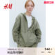 HM women's sweatshirt in summer simple casual and comfortable falling shoulder long sleeve zipper hoodie 1213772