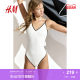 HM Women's Swimsuit 2025 Summer New Padded Cup High Fork One-piece Swimsuit 1250840
