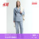 HM Women's Suit 2025 Summer New Loose Lapel Commuter Double Breasted Shoulder Pad Long Sleeve Jacket 1263207
