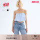 HM women's suspender 2025 summer new fashion sleeveless bubble hem suspender vest top 1280526