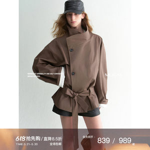 [Ready Stock] Mogas Waxy Amber Heavy Industry 100 Pure Cotton Ring Bao Shimmer Stand Collar Long and Short Windbreaker Jacket