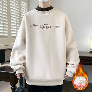 秋冬装加绒卫衣12岁男孩青少年初中学生13加厚15大童半高领打底杉