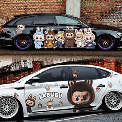 Labubu Car Stickers, Personalized and Creative, Cute Cartoon Bubble Mart Car Body Decoration Stickers, Scratch Cover Stickers