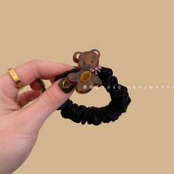Cute Cartoon Bow-Knot Bear Hair Tie, High Elasticity, Does Not Damage Hair, Bun Hair Tie, Ponytail Rubber Band Hair Accessory