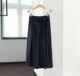 Brand special offer: four-season solid color lace-up skirt side seam zipper A-line intellectual and versatile midi skirt