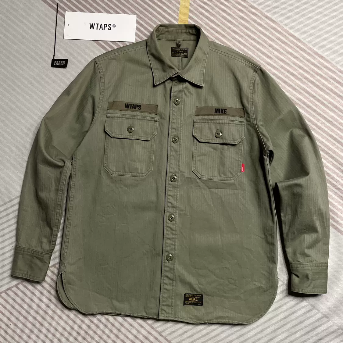 WTAPS 16AW BUDS LS HELL IN BONE重磅工装两袋衬衫外套M码靓成色