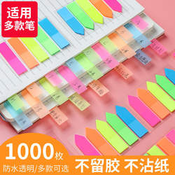 Sticky Notes Index Label Paper, Writable Marking Strips, Plastic Bookmarks, Student-Use Transparent Page Markers, Fluorescent Film, Colorful Trendy Sticky Notes, Strong Adhesive, Reusable Classification Paper