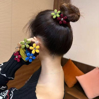 Autumn and winter flocked flower mask hair band widened and seamless