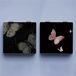 ins Butterfly High-Quality Cosmetic Mirror, Student Mini Mirror, Portable Foldable Mirror, Double-Sided Mirror